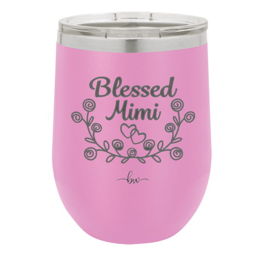 Blessed Mimi Half Wreath - Laser Engraved Stainless Steel Drinkware - 1298 -