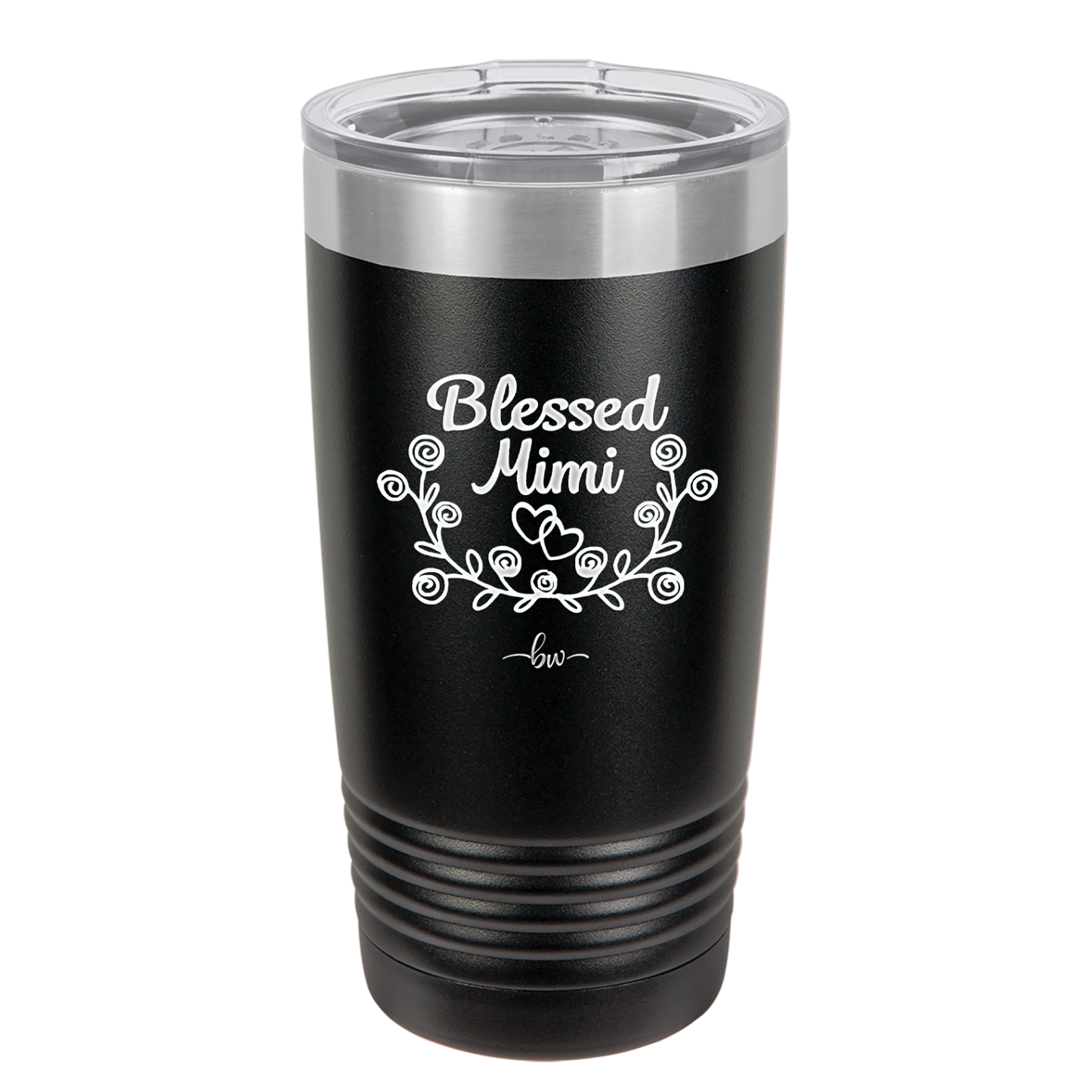Blessed Mimi Half Wreath - Laser Engraved Stainless Steel Drinkware - 1298 -