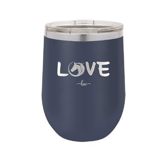 Love Horse Head - Laser Engraved Stainless Steel Drinkware - 1374 -