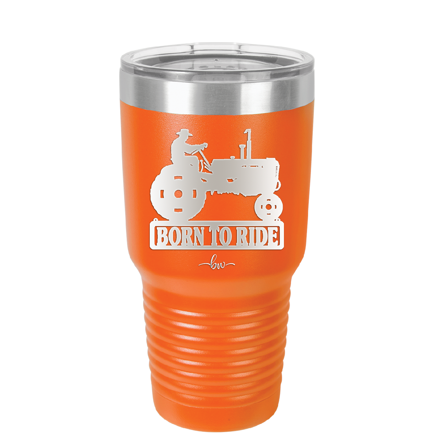 Born to Ride with Tractor - Laser Engraved Stainless Steel Drinkware - 1394 -