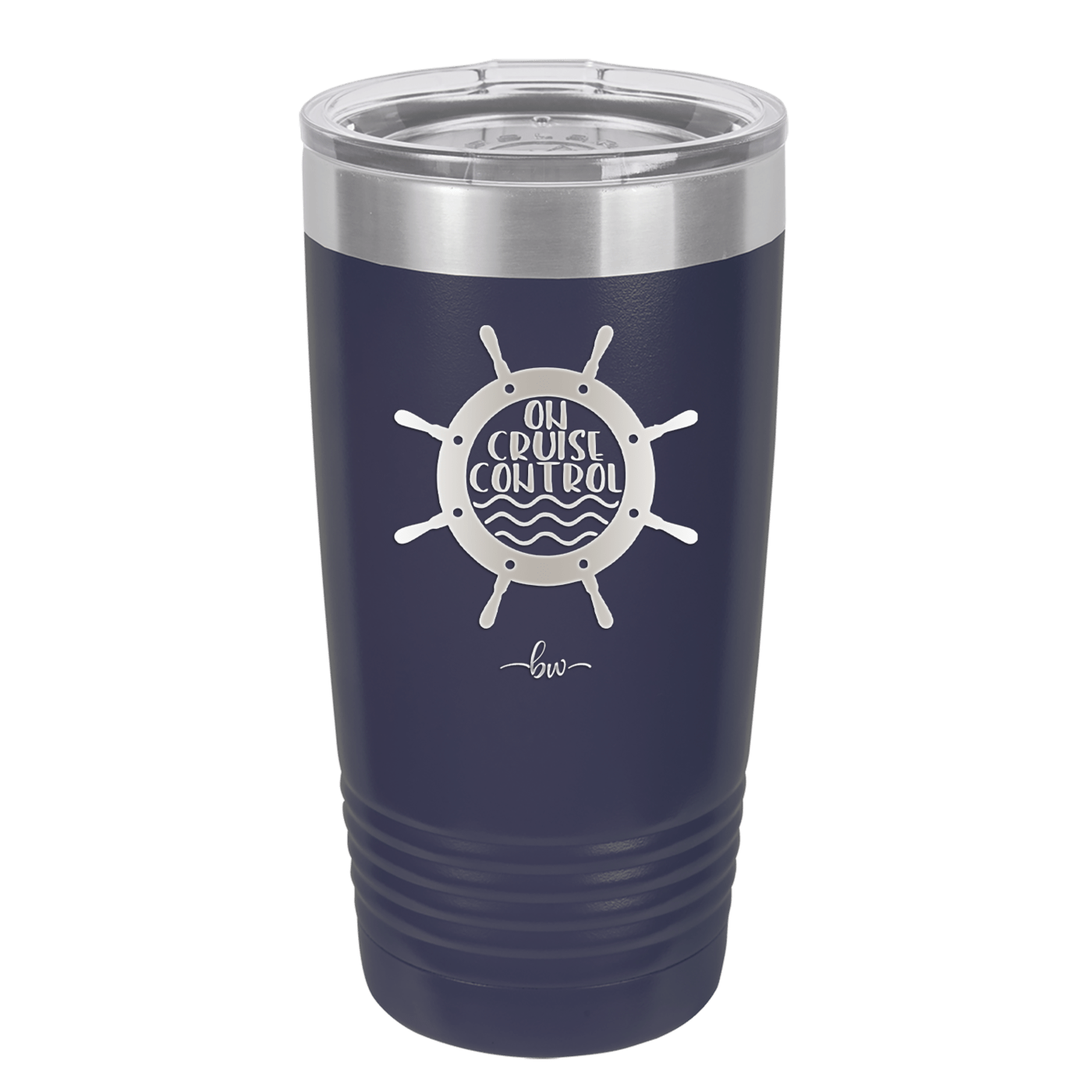 On Cruise Control Ships Wheel - Laser Engraved Stainless Steel Drinkware - 1432 -