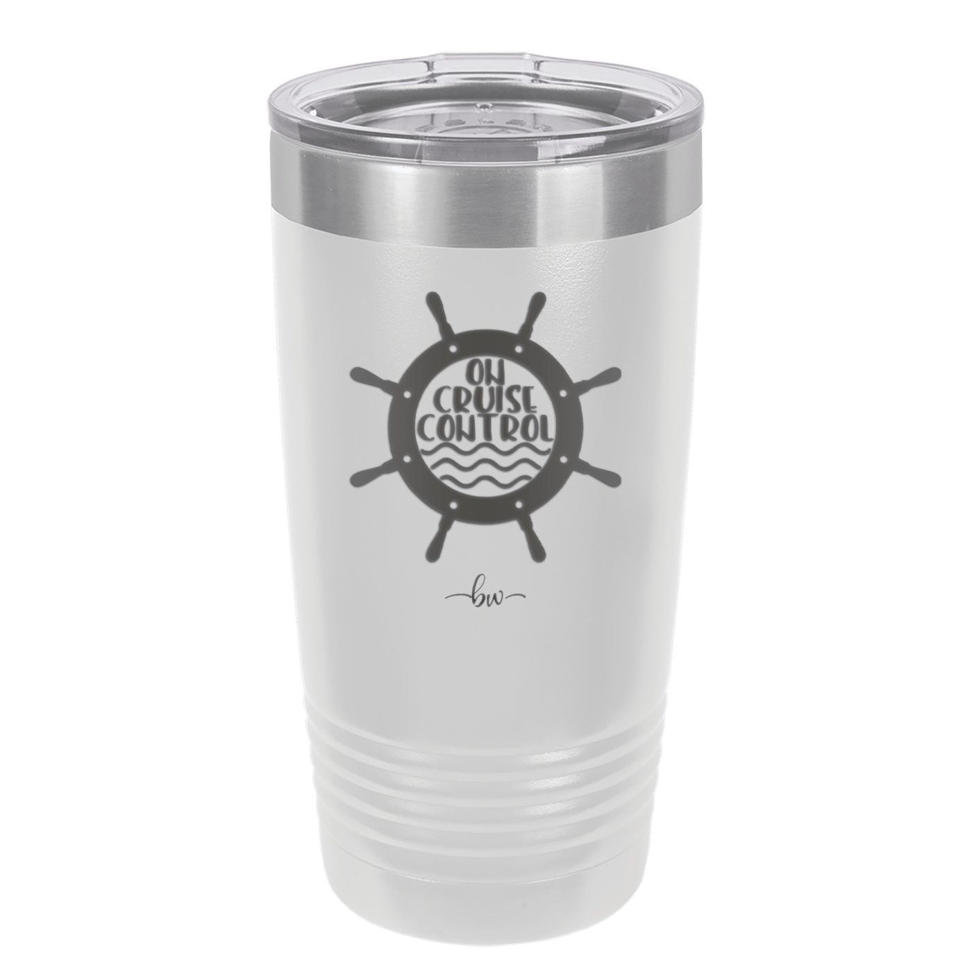 On Cruise Control Ships Wheel - Laser Engraved Stainless Steel Drinkware - 1432 -
