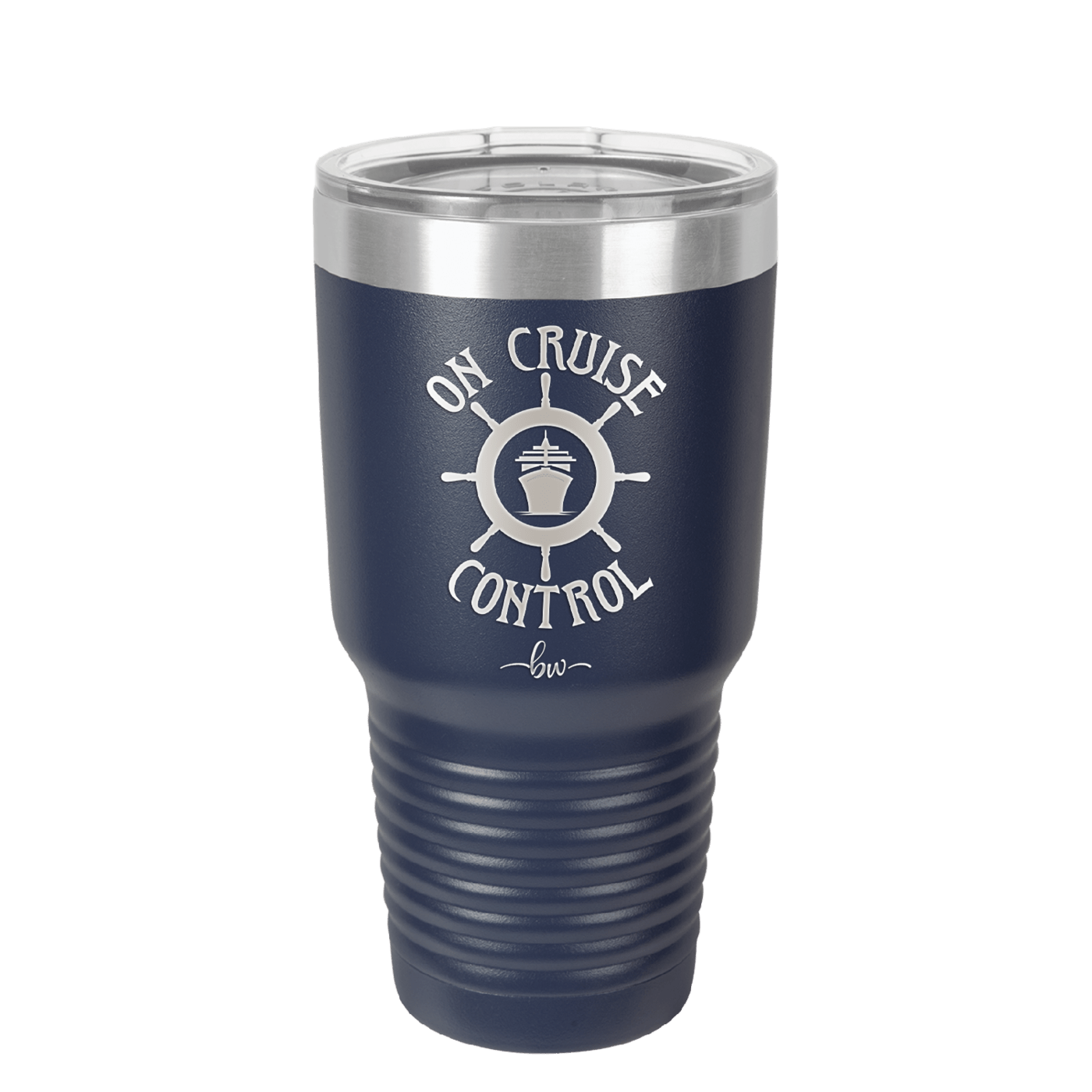 On Cruise Control Ship and Wheel - Laser Engraved Stainless Steel Drinkware - 1433 -