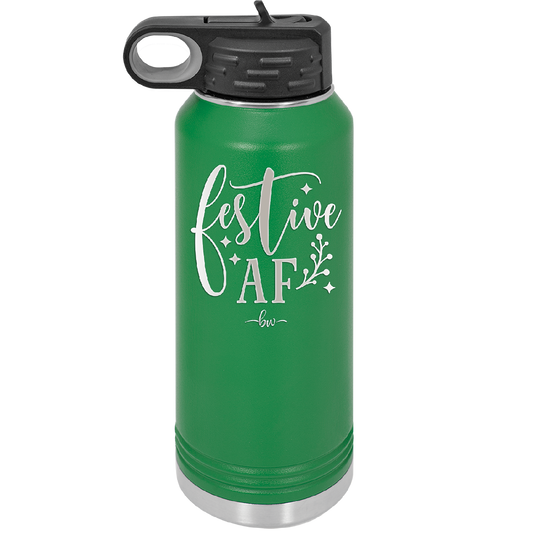 Festive AF - Laser Engraved Stainless Steel Drinkware - 1462 -