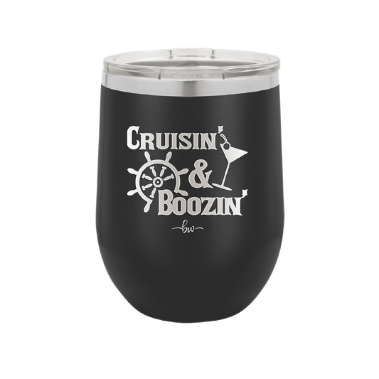 Cruisin and Boozin Cruise 1 - Laser Engraved Stainless Steel Drinkware - 1466 -