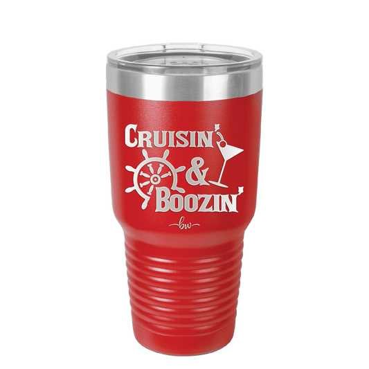 Cruisin and Boozin Cruise 1 - Laser Engraved Stainless Steel Drinkware - 1466 -