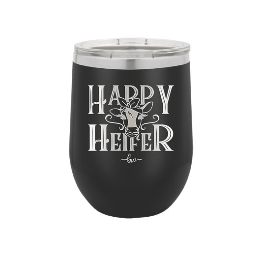 Happy Heifer Bow - Laser Engraved Stainless Steel Drinkware - 1485 -