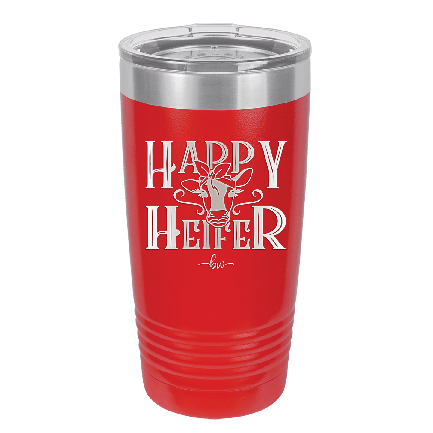 Happy Heifer Bow - Laser Engraved Stainless Steel Drinkware - 1485 -