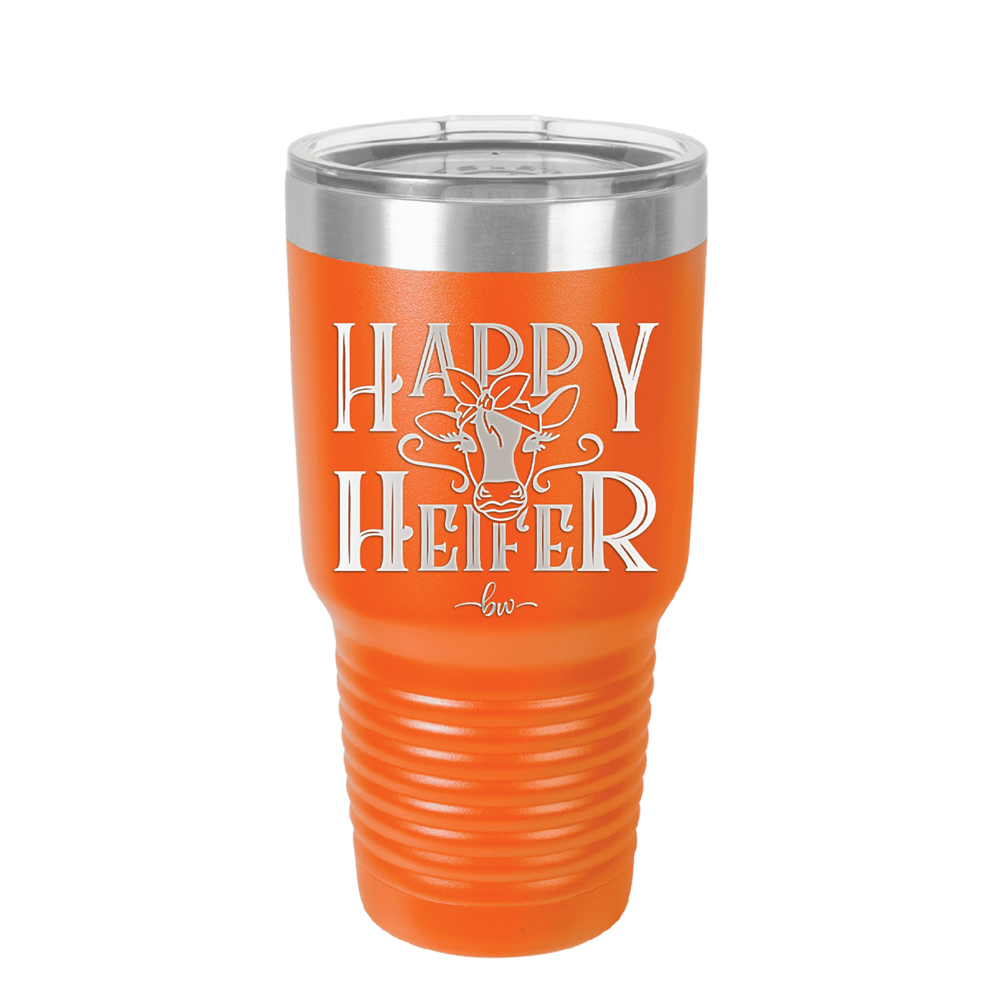 Happy Heifer Bow - Laser Engraved Stainless Steel Drinkware - 1485 -