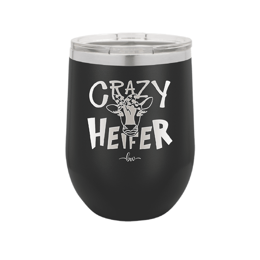 Crazy Heifer Polka Dots - Laser Engraved Stainless Steel Drinkware - 1487 -