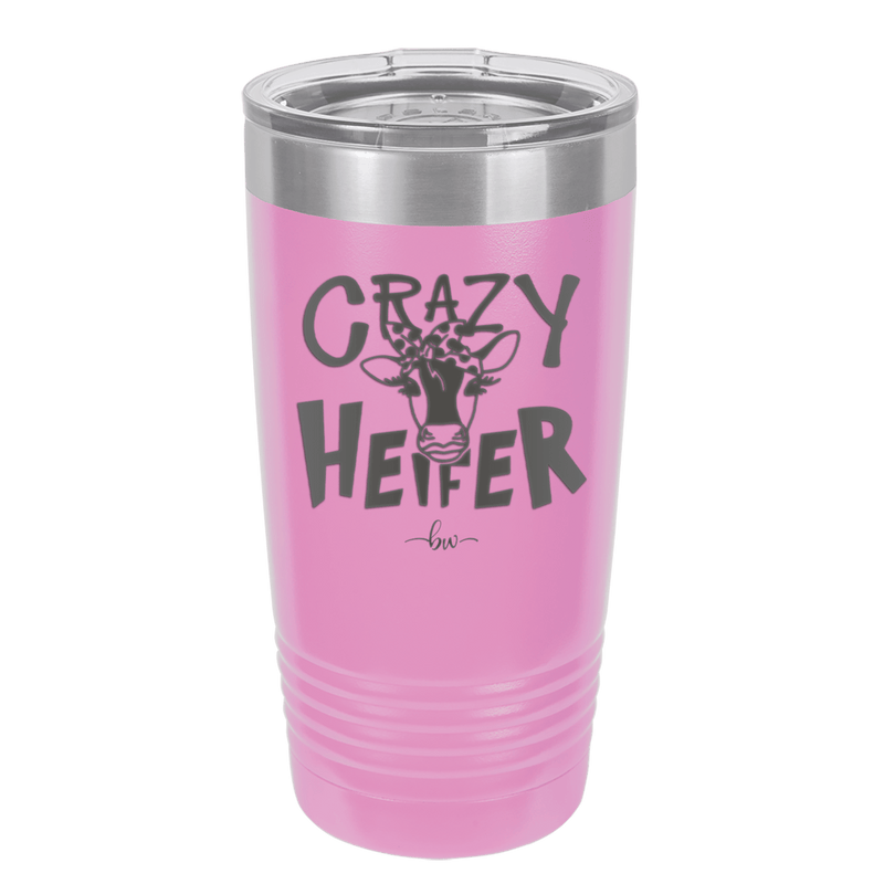 Crazy Heifer Polka Dots - Laser Engraved Stainless Steel Drinkware - 1487 -