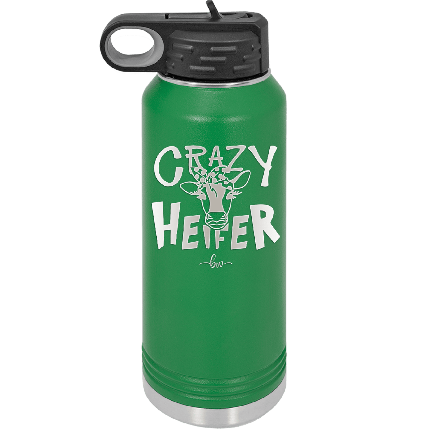 Crazy Heifer Polka Dots - Laser Engraved Stainless Steel Drinkware - 1487 -