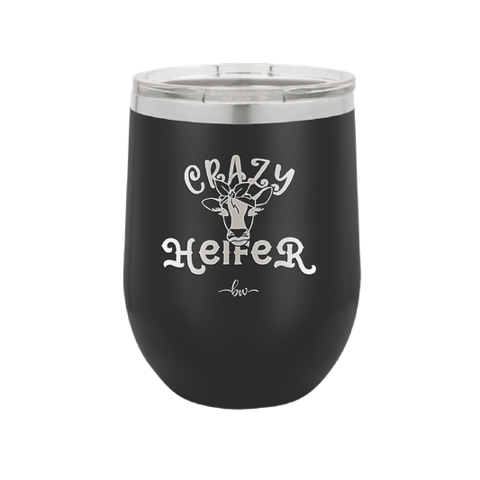 Crazy Heifer Bow - Laser Engraved Stainless Steel Drinkware - 1488 -