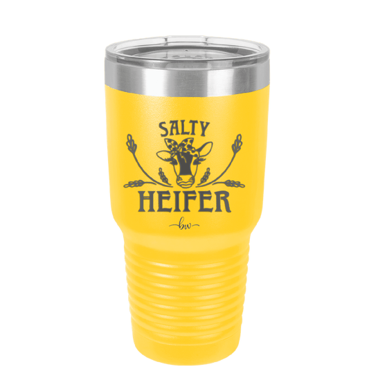 Salty Heifer Polka Dots - Laser Engraved Stainless Steel Drinkware - 1489 -