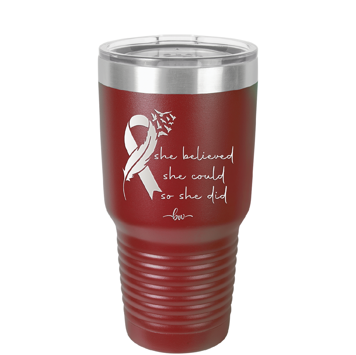 She Believed She Could So She Did Breast Cancer - Laser Engraved Stainless Steel Drinkware - 1521 -