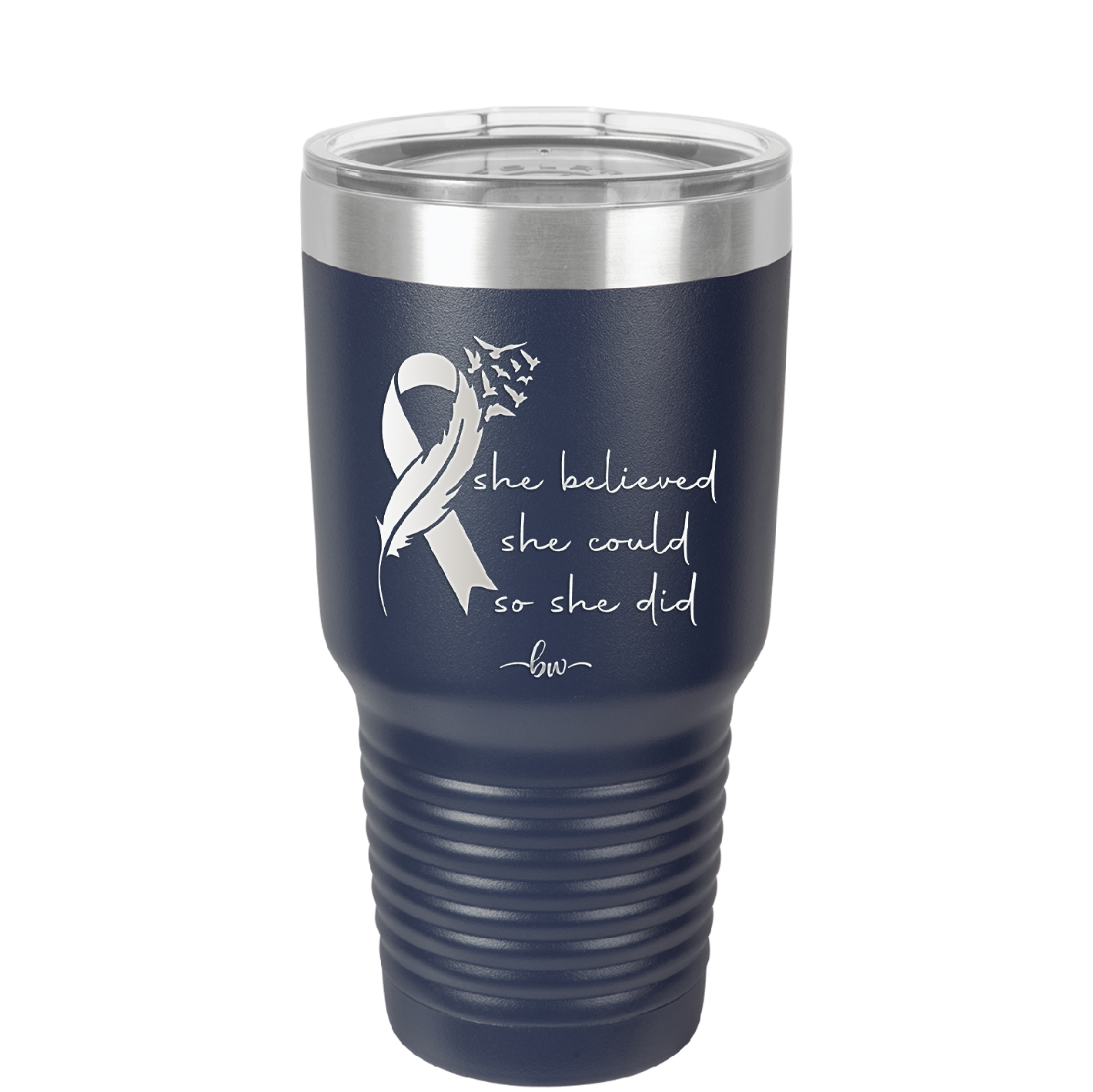 She Believed She Could So She Did Breast Cancer - Laser Engraved Stainless Steel Drinkware - 1521 -
