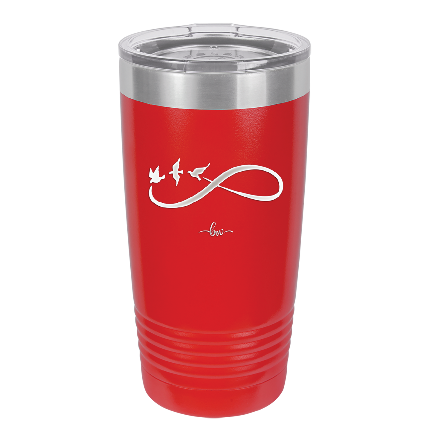 Infinity Symbol with Birds - Laser Engraved Stainless Steel Drinkware - 1566 -