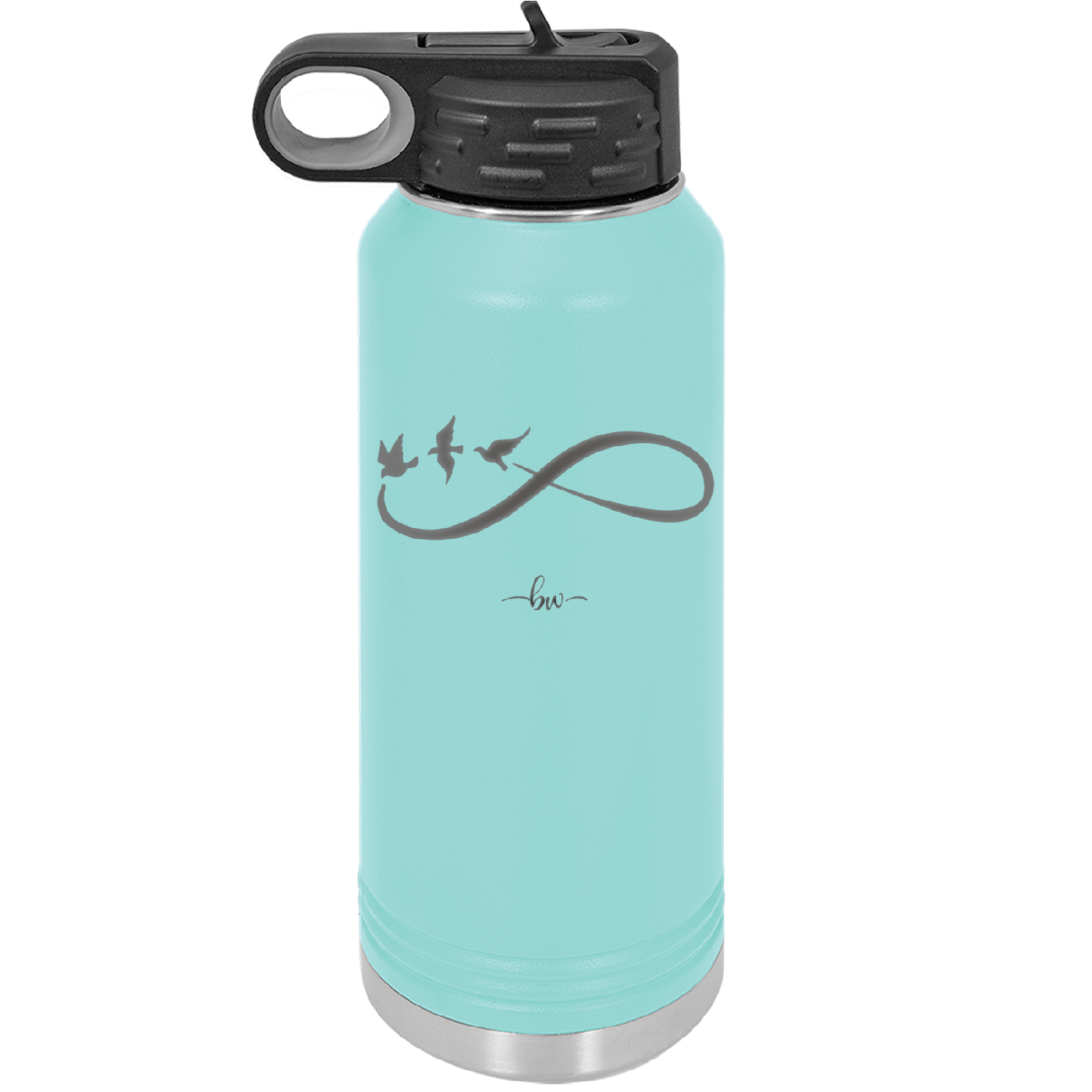 Infinity Symbol with Birds - Laser Engraved Stainless Steel Drinkware - 1566 -