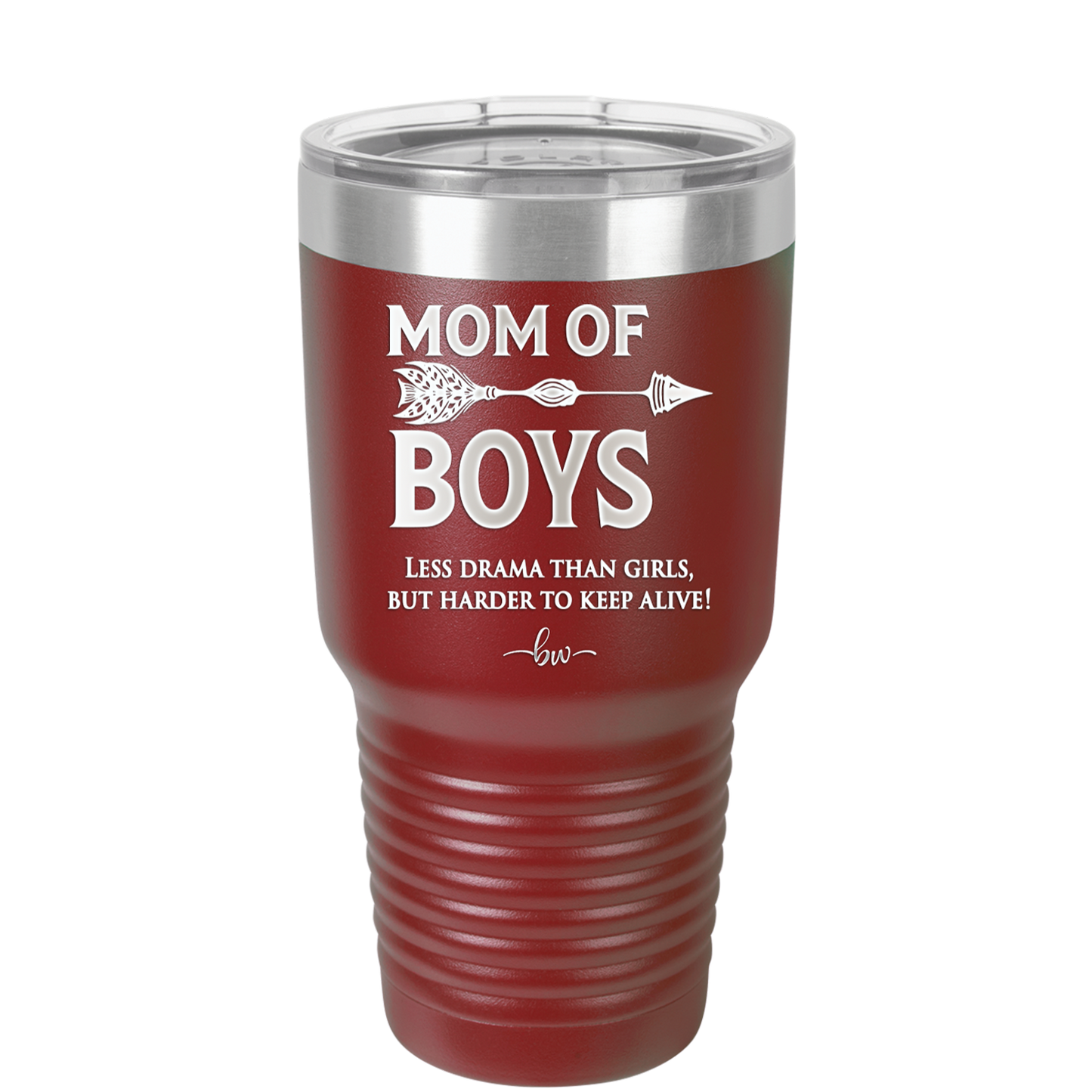 Mom of Boys - Laser Engraved Stainless Steel Drinkware - 1574  -
