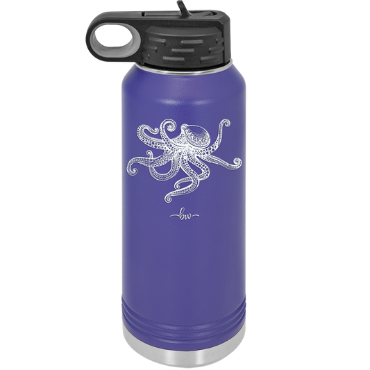 Octopus - Laser Engraved Stainless Steel Drinkware - 1582 -