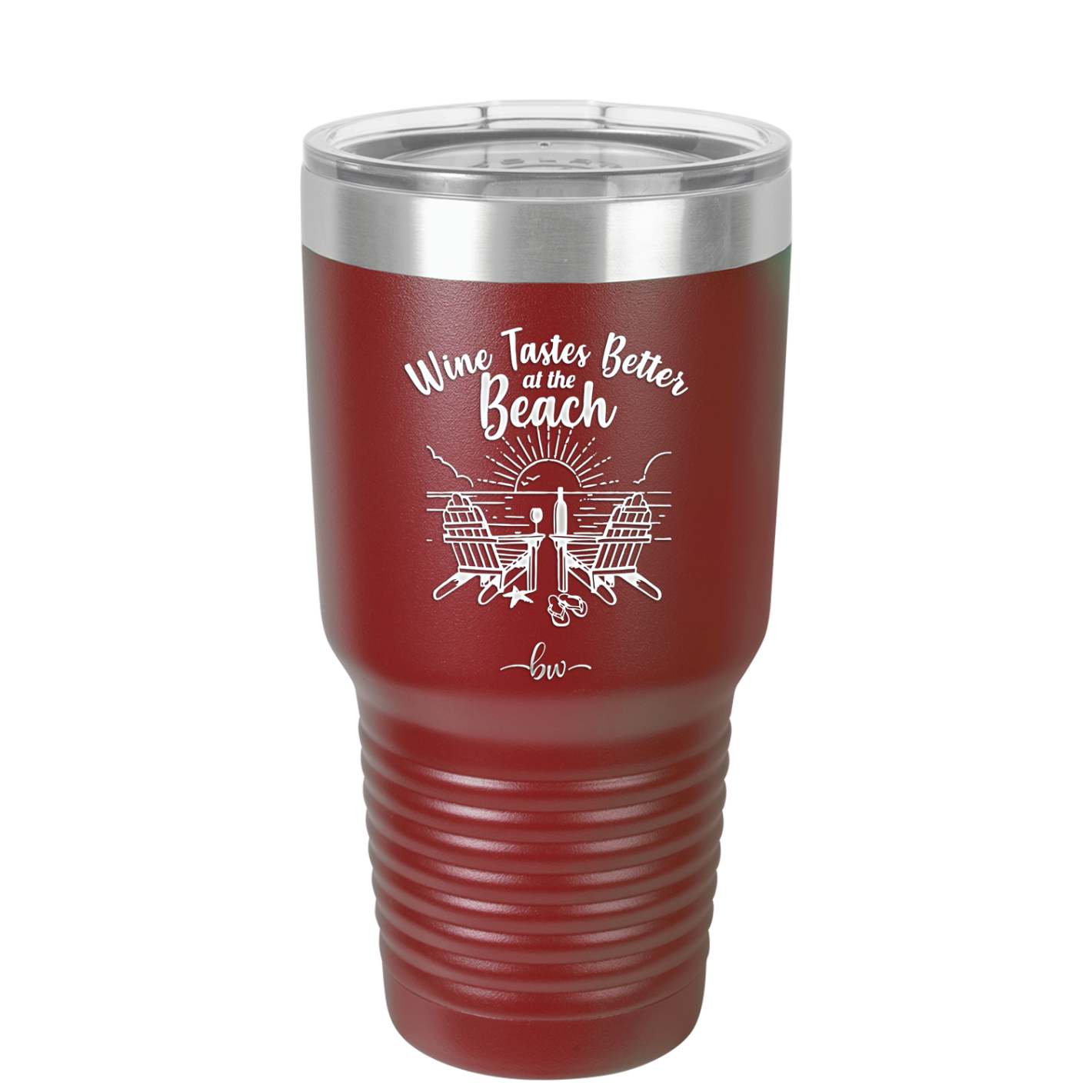 Wine Tastes Better at the Beach - Laser Engraved Stainless Steel Drinkware - 1610 -