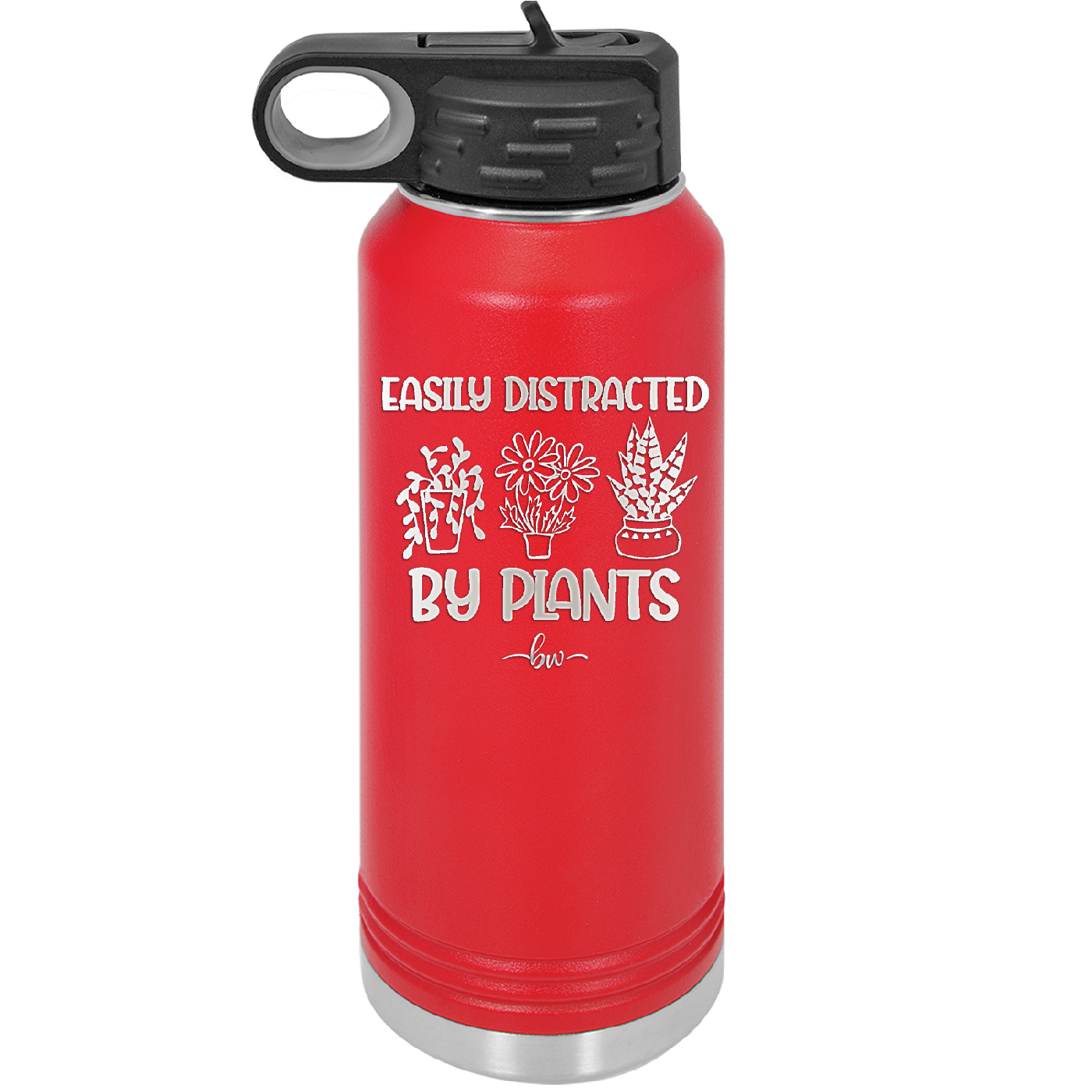 Easily Distracted by Plants - Laser Engraved Stainless Steel Drinkware - 1620 -
