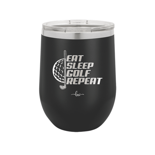 Eat Sleep Golf Repeat 2 - Laser Engraved Stainless Steel Drinkware - 1657 -