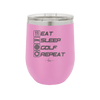 Eat Sleep Golf Repeat 3 - Laser Engraved Stainless Steel Drinkware - 1658 -