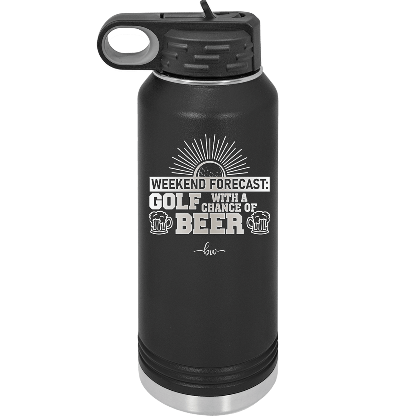 Weekend Forecast Golf with a Chance of Beer 1 - Laser Engraved Stainless Steel Drinkware - 1665 -
