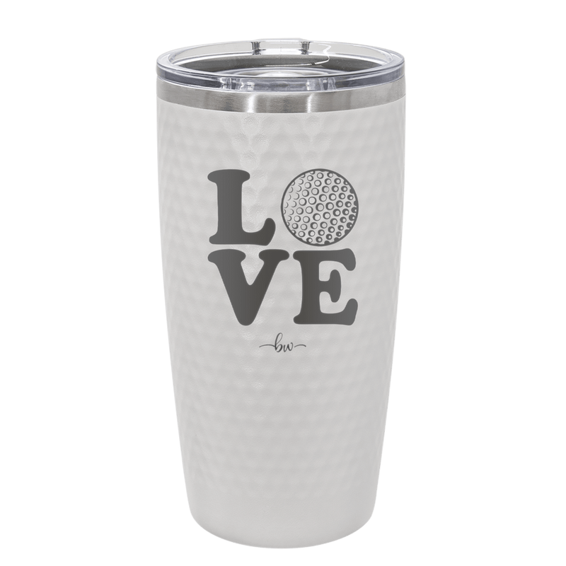 LOVE with Golf Ball - Laser Engraved Stainless Steel Drinkware - 1671 -