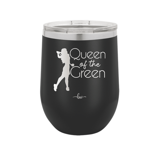 Queen of the Green Woman Golf 1 - Laser Engraved Stainless Steel Drinkware - 1672 -