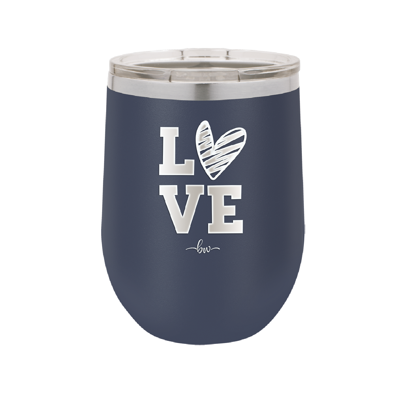 LOVE with Sketchy Heart - Laser Engraved Stainless Steel Drinkware - 1699 -