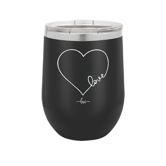 Love Heart - Laser Engraved Stainless Steel Drinkware - 1725 -