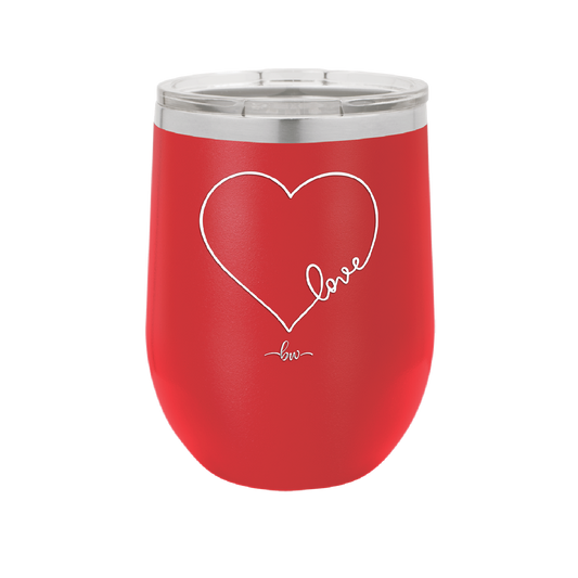 Love Heart - Laser Engraved Stainless Steel Drinkware - 1725 -