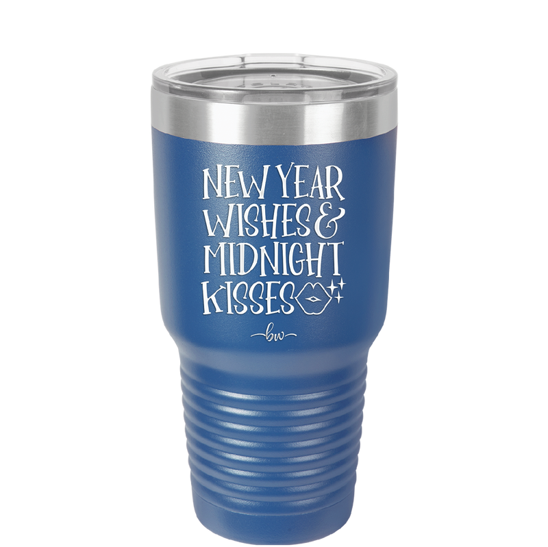 New Year Wishes Midnight Kisses - Laser Engraved Stainless Steel Drinkware - 1736 -