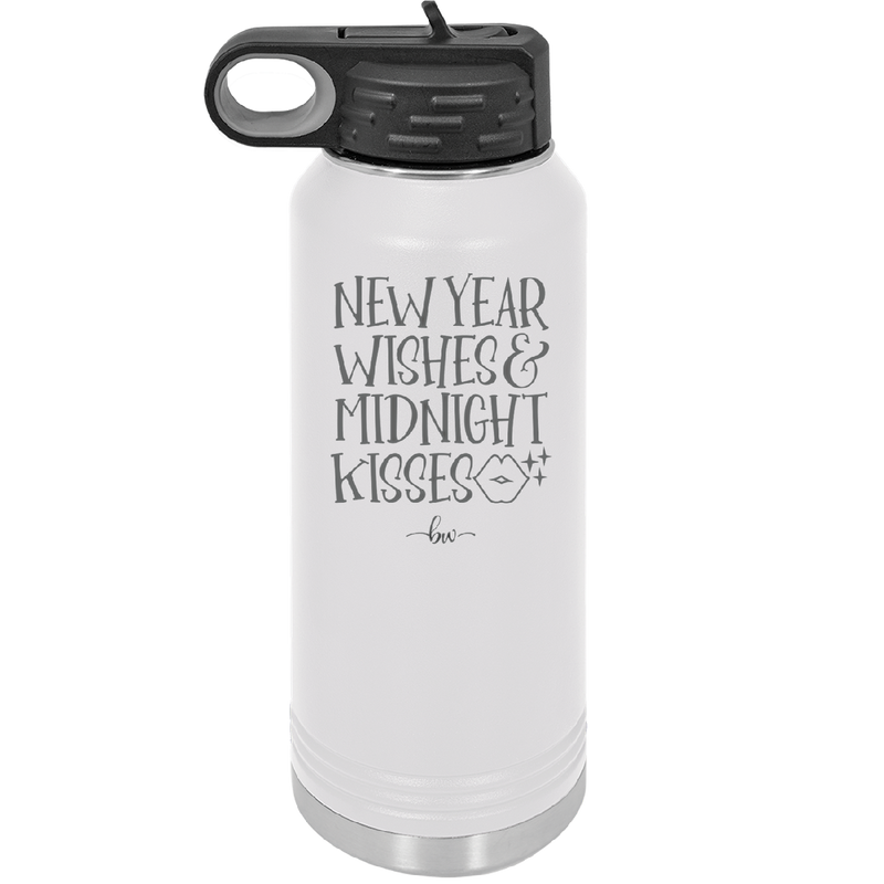 New Year Wishes Midnight Kisses - Laser Engraved Stainless Steel Drinkware - 1736 -