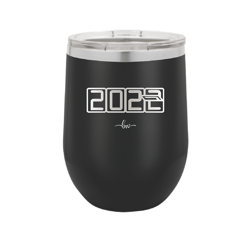 12 oz wine cup 2023 countdown-  black
