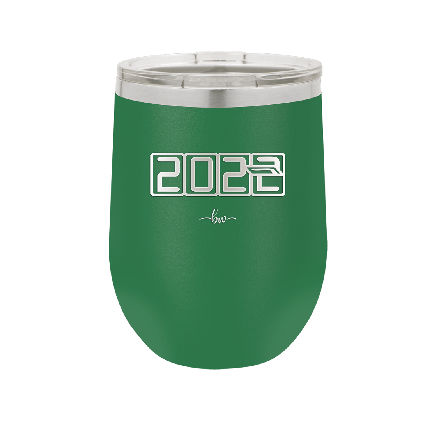 12 oz wine cup 2023 countdown-  green