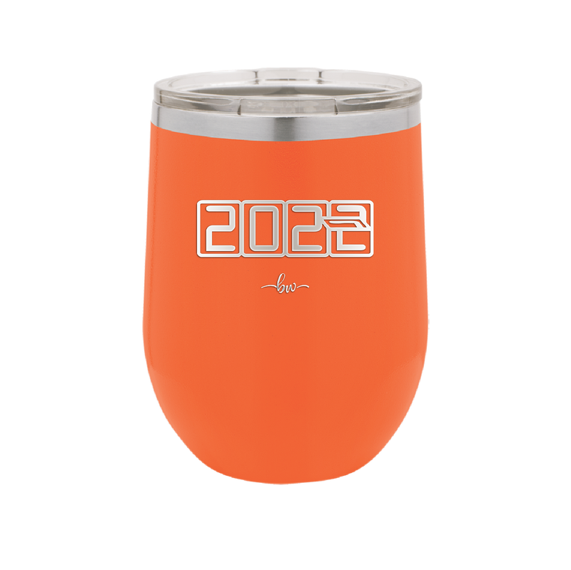 12 oz wine cup 2023 countdown-  orange