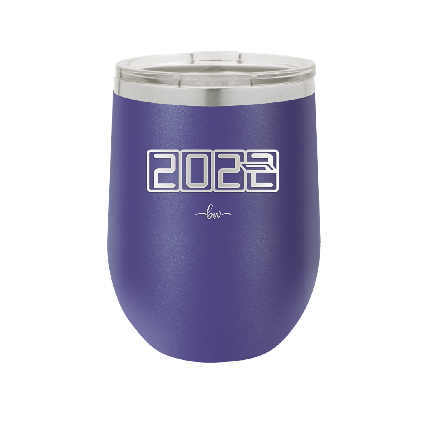 12 oz wine cup 2023 countdown-  purple