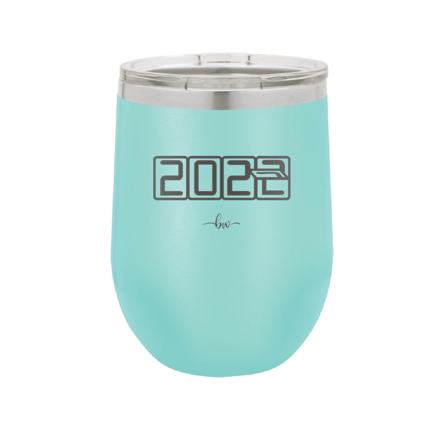 12 oz wine cup 2023 countdown-  seafoam