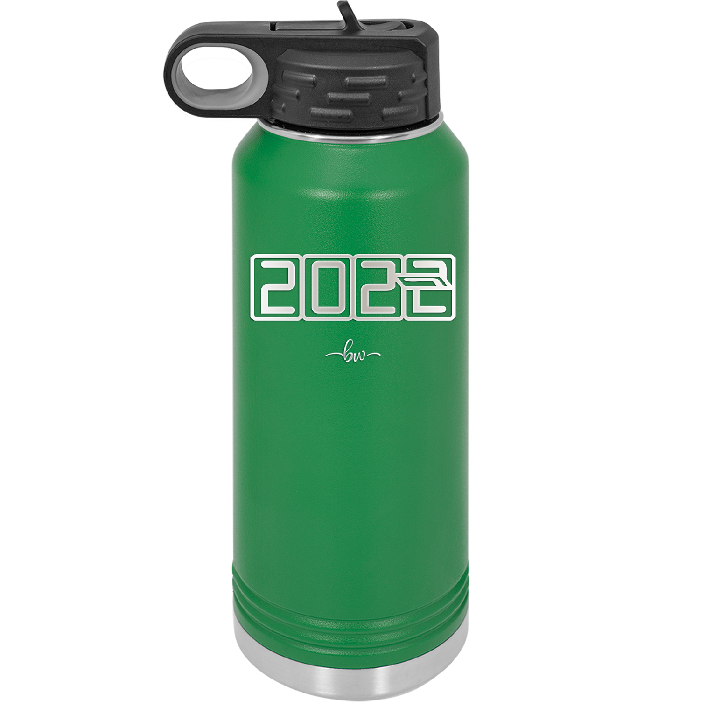 32 oz water bottle 2023 countdown-  green