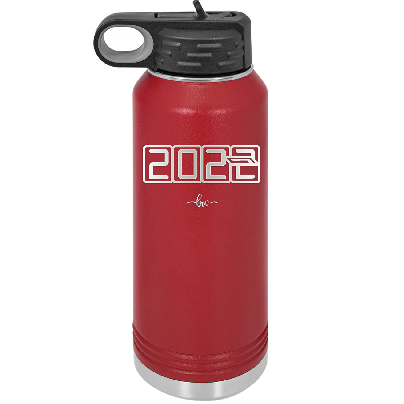32 oz water bottle 2023 countdown-  maroon