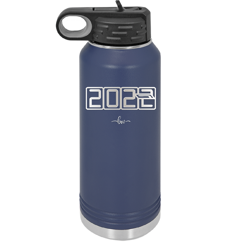 32 oz water bottle 2023 countdown-  navy