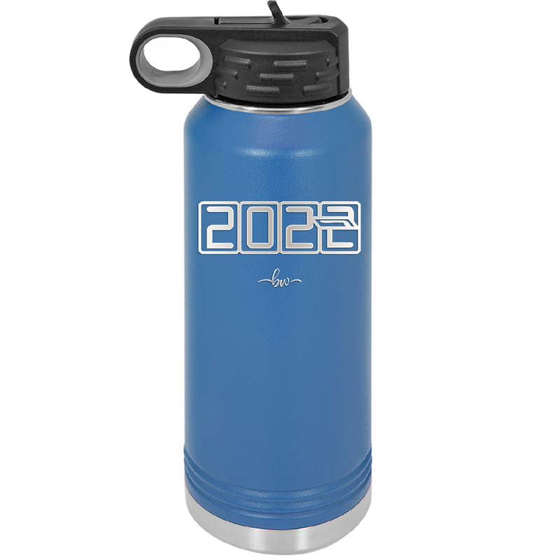 32 oz water bottle 2023 countdown-  royal