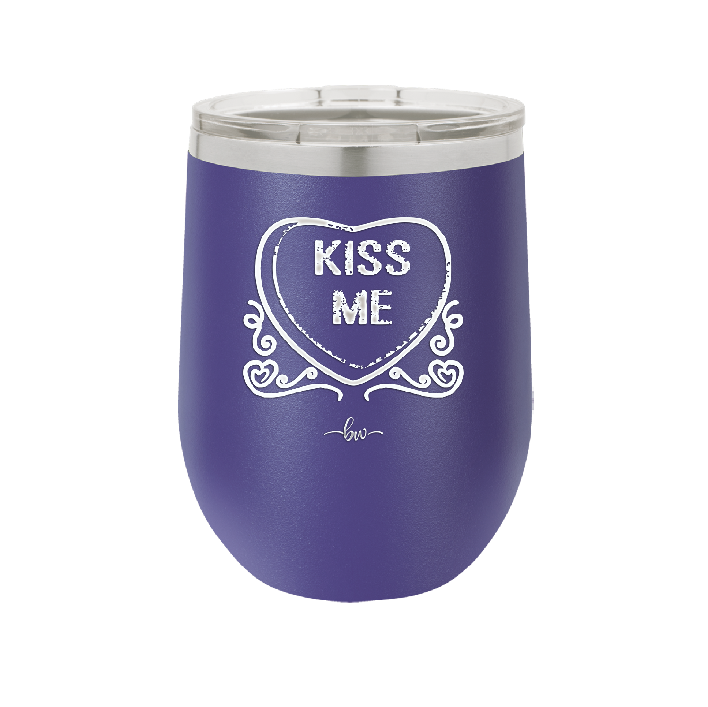 Candy Heart Kiss Me - Laser Engraved Stainless Steel Drinkware - 1754 -