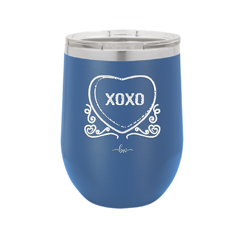 Candy Heart XOXO - Laser Engraved Stainless Steel Drinkware - 1757 -