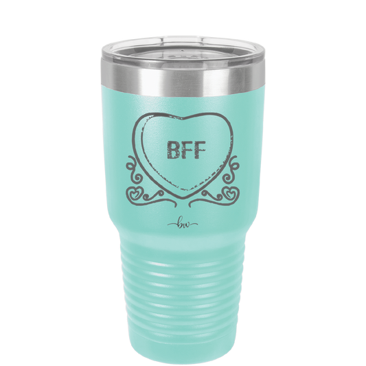 Candy Heart BFF - Laser Engraved Stainless Steel Drinkware - 1770 -