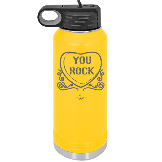 Candy Heart You Rock - Laser Engraved Stainless Steel Drinkware - 1771 -