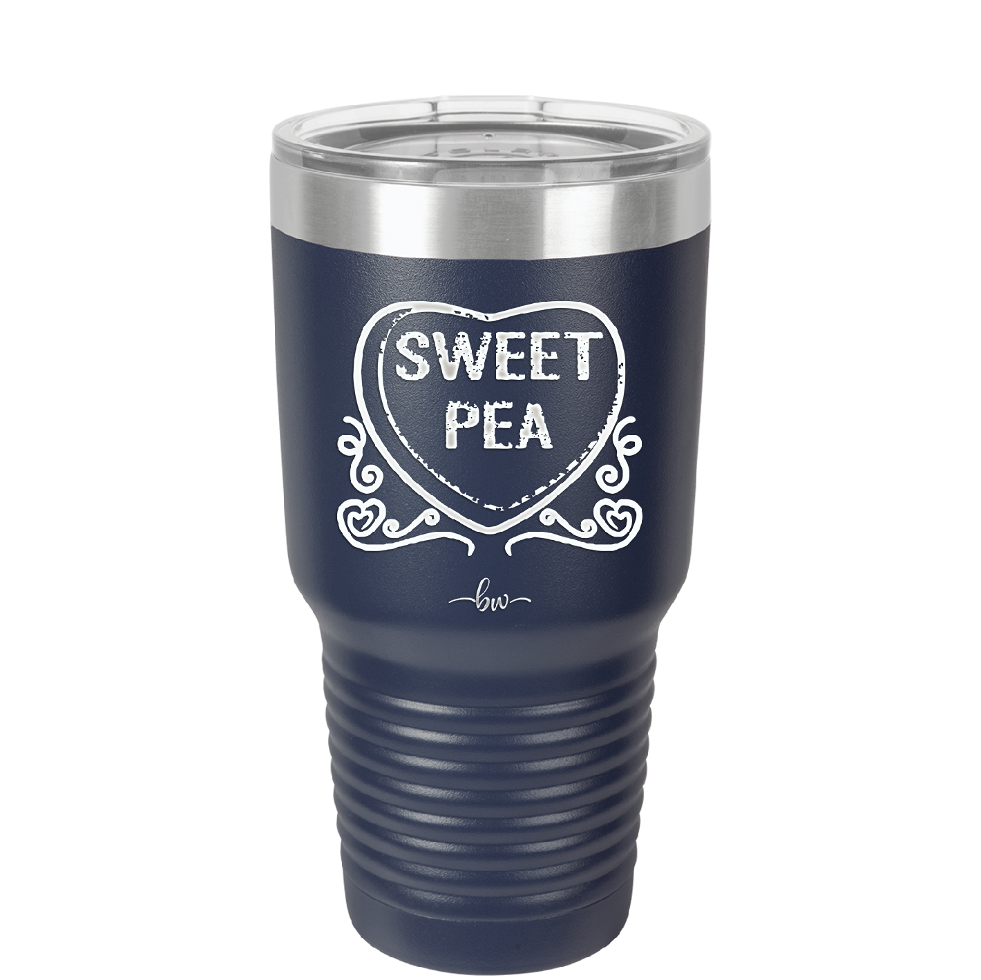 Candy Heart Sweet Pea - Laser Engraved Stainless Steel Drinkware - 1772 -